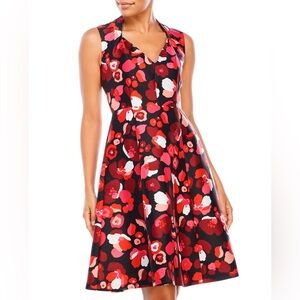 Kate Spade Pink and Red Floral Midi Dress